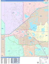 Lakeland Wall Map Color Cast Style 2026