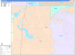 Lakeville Wall Map Color Cast Style 2024