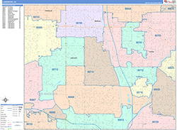 Lakewood Wall Map Color Cast Style 2026