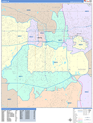 Lansing Wall Map Color Cast Style 2026