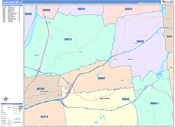 Manchester Wall Map Color Cast Style 2026