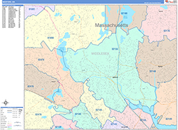 Medford Wall Map Color Cast Style 2026