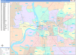 Memphis Wall Map Color Cast Style 2025