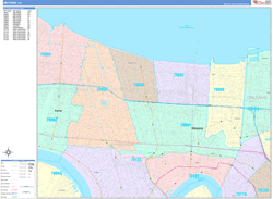Metairie Wall Map Color Cast Style 2024
