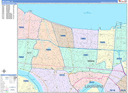 Metairie Wall Map Color Cast Style 2026