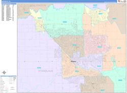 Modesto Wall Map Color Cast Style 2024