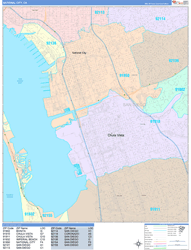 National City California Wall Maps - MapSales