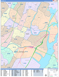 Newark Wall Map Color Cast Style 2026