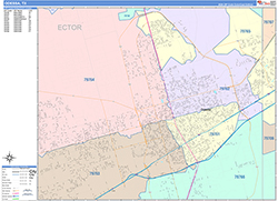 Odessa Wall Map Color Cast Style 2026