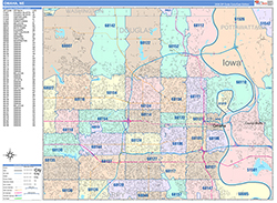 Omaha Wall Map Color Cast Style 2026