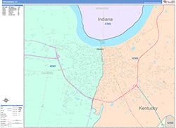 Owensboro Wall Map Color Cast Style 2026