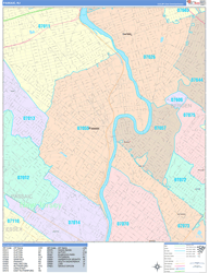 Passaic Wall Map Color Cast Style 2024