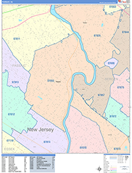 Passaic Wall Map Color Cast Style 2026