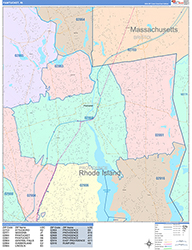 Pawtucket Wall Map Color Cast Style 2026