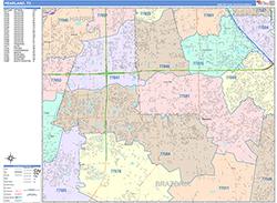 Pearland Wall Map Color Cast Style 2026