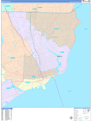 Pensacola Wall Map Color Cast Style 2024