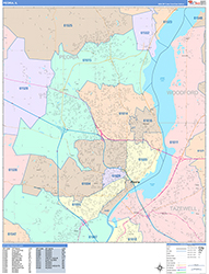 Peoria Wall Map Color Cast Style 2026