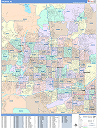 Phoenix Wall Map Color Cast Style 2026