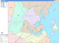 Portland Wall Map Color Cast Style 2026