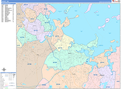 Quincy Wall Map Color Cast Style 2026
