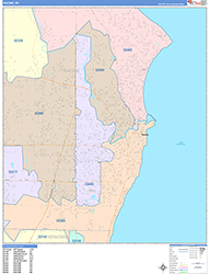 Racine Wall Map Color Cast Style 2026