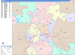 Reading Wall Map Color Cast Style 2026