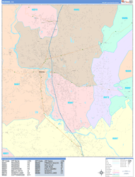 Redding Wall Map Color Cast Style 2024