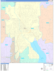 Redmond Wall Map Color Cast Style 2024