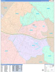 Reston Wall Map Color Cast Style 2024