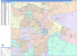 Richmond Wall Map Color Cast Style 2026