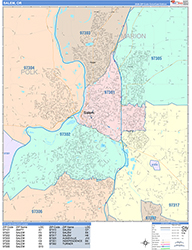 Salem Wall Map Color Cast Style 2026