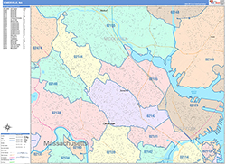 Somerville Wall Map Color Cast Style 2026