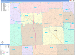 Southfield Wall Map Color Cast Style 2024