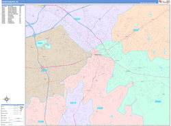 Spartanburg Wall Map Color Cast Style 2024