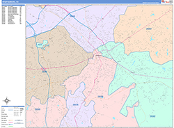 Spartanburg Wall Map Color Cast Style 2026