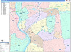 Springfield Wall Map Color Cast Style 2026