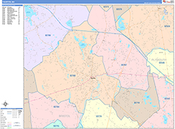 Taunton Wall Map Color Cast Style 2026