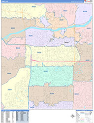 Tempe Wall Map Color Cast Style 2026