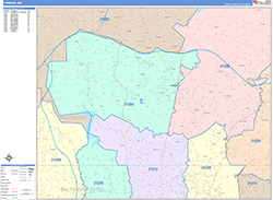 Towson Wall Map Color Cast Style 2026