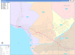 Ventura Wall Map Color Cast Style 2024