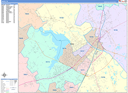 Waco Wall Map Color Cast Style 2026