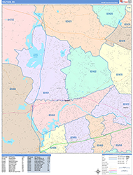 Waltham Wall Map Color Cast Style 2026
