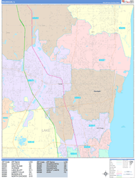 Waukegan Wall Map Color Cast Style 2024