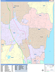 Waukegan Wall Map Color Cast Style 2026