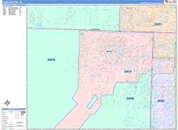 Wellington Wall Map Color Cast Style 2026