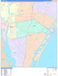 Wilmington Wall Map Color Cast Style 2024