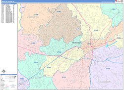 Winston-Salem Wall Map Color Cast Style 2026