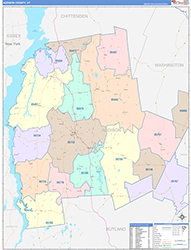 Addison County, VT Wall Map Color Cast Style 2026