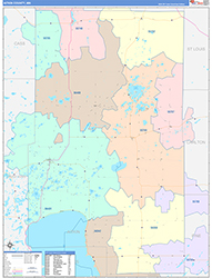 Aitkin County, MN Wall Map Color Cast Style 2026