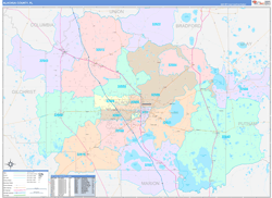 Alachua County, FL Wall Map Color Cast Style 2023